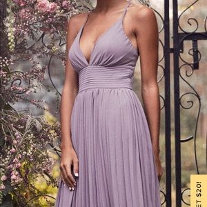 Elegant Fairytale Pastel Purple Maxi Dress